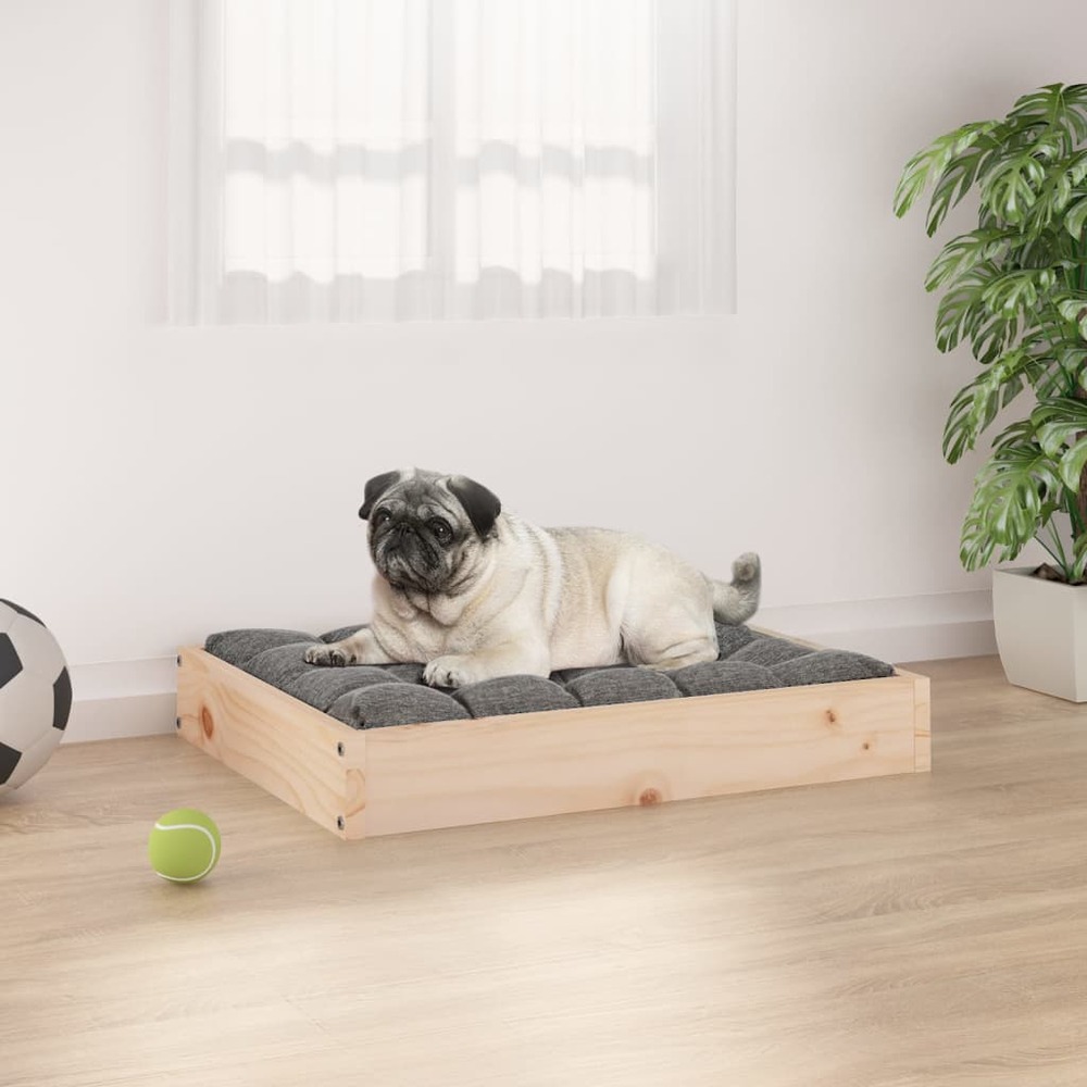 Lit pour chien 61,5x49x9 cm bois de pin solide