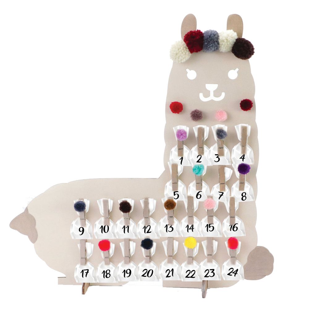 Calendrier de l'avent lama en bois à faire soi-même