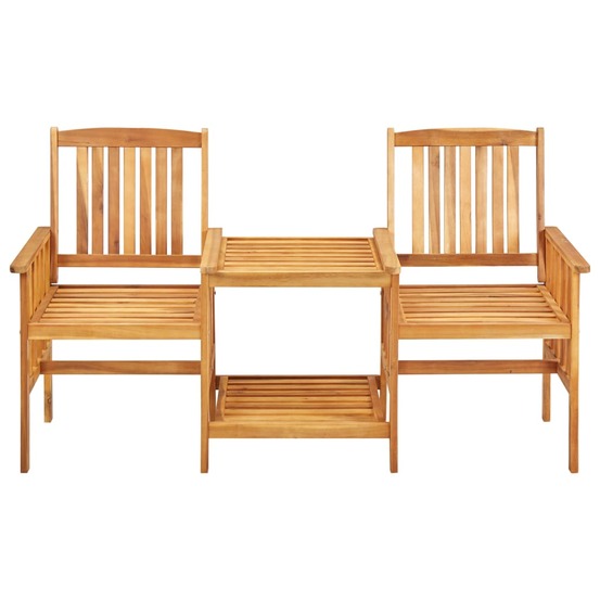 Chaises de jardin avec table à thé 159x61x92 cm bois d'acacia