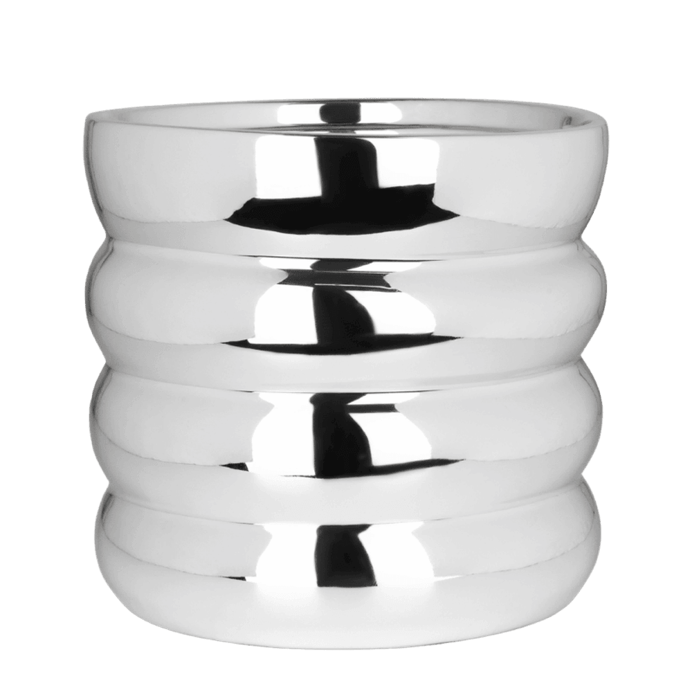 Cache-pot glow argent - ø12 cm x h12,5 cm