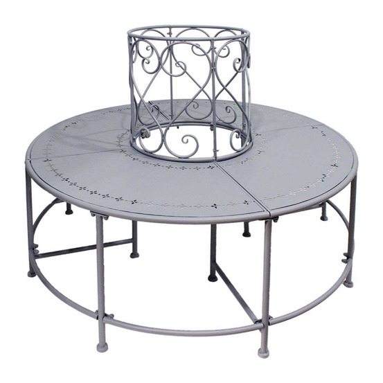 Banc tour d'arbre en fer belle époque