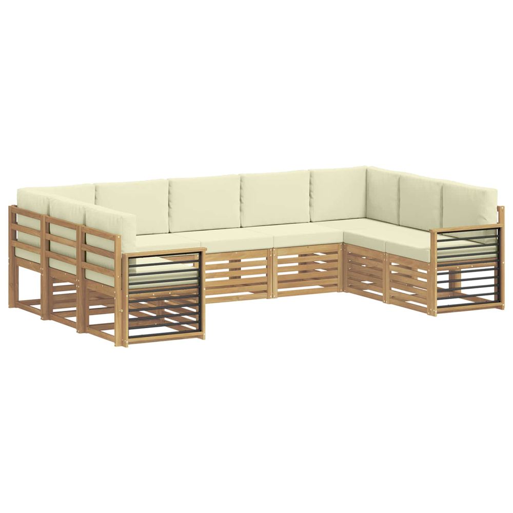 Ensemble de canapés d'extérieur 9 pc blanc et crème polyester