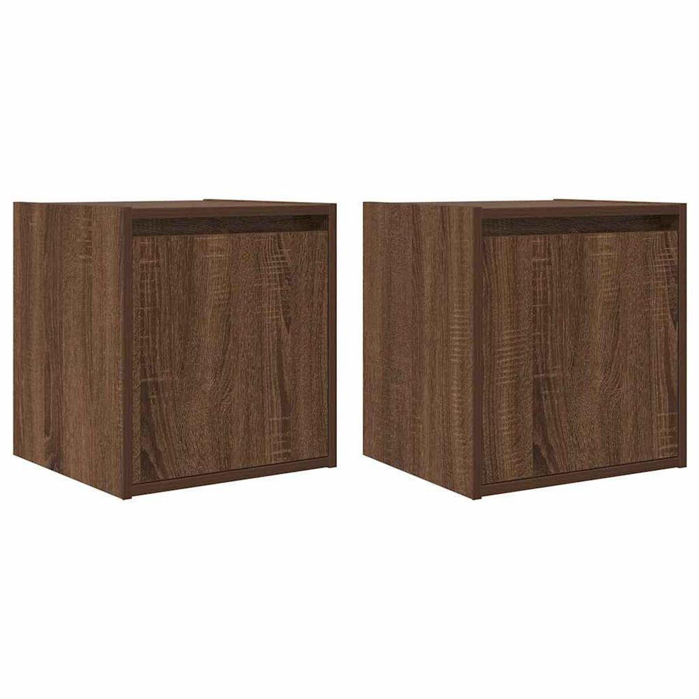 Tables de chevet murales 2 pcs chêne marron 38x34x40 cm