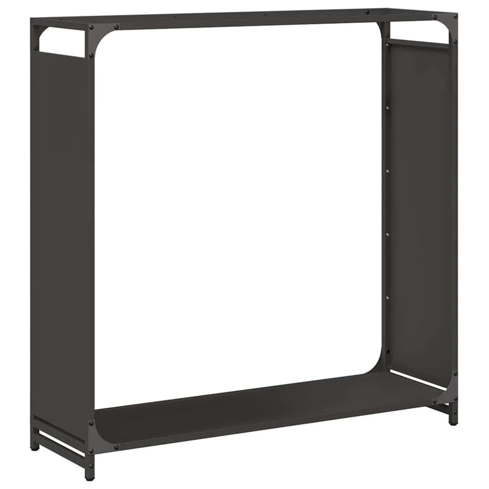 Portant de bois chauffage noir 90x28x90 cm