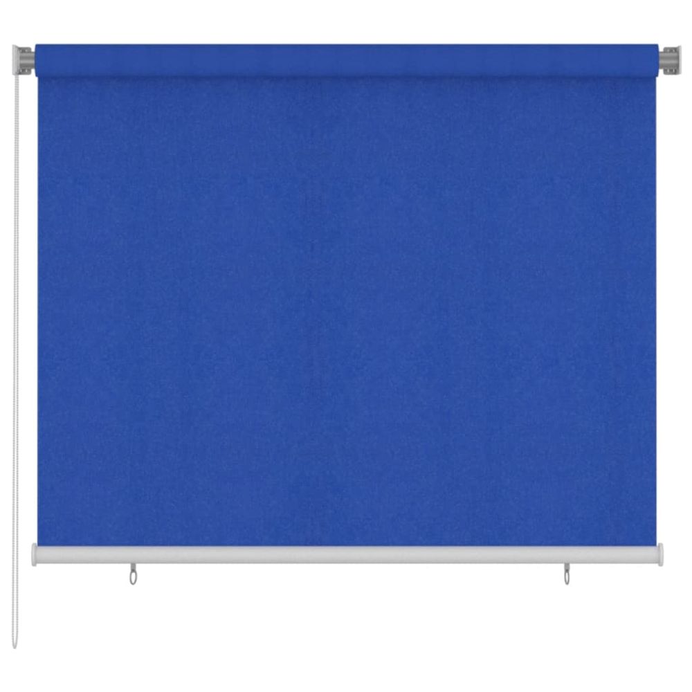Store roulant d'extérieur 185 (l) x 140 (h) cm bleu hdpe
