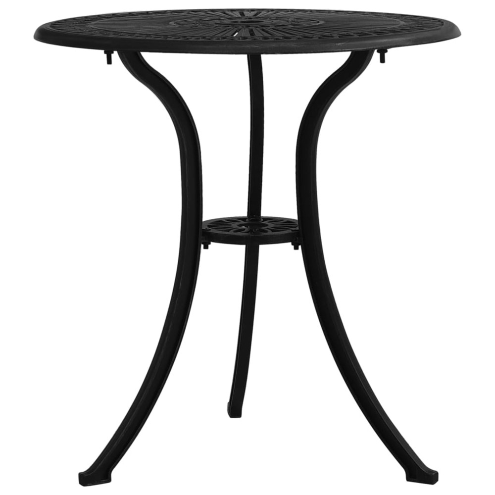 Table de jardin noir 62x62x65 cm aluminium coulé