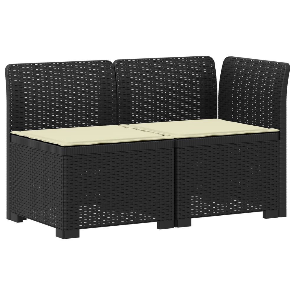 Canapé de jardin 2 places avec coussins look rotin 2 place pp