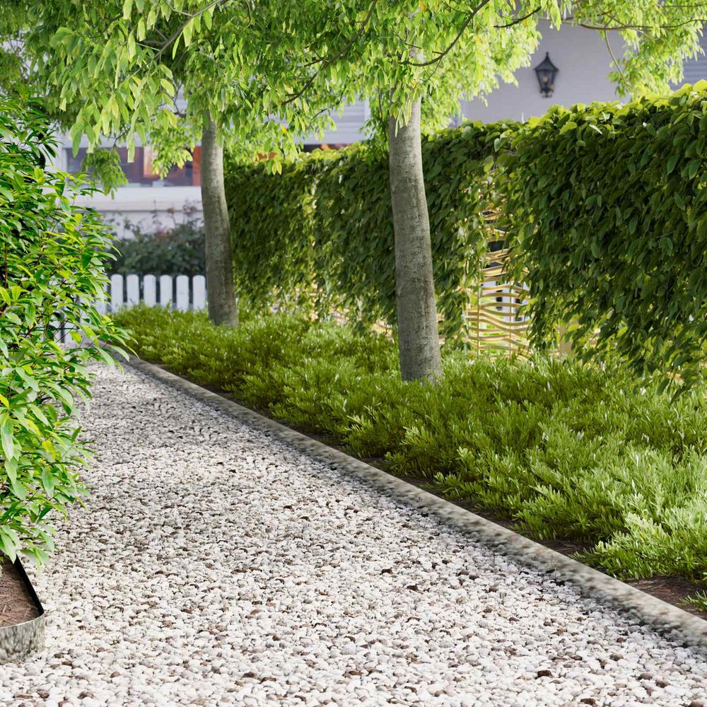 Bordure de jardin acier aménagement extérieur séparations 10pcs 103x10cm argenté