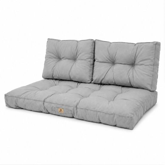 Coussins pour salon de jardin capitonné 100x50cm gris galet
