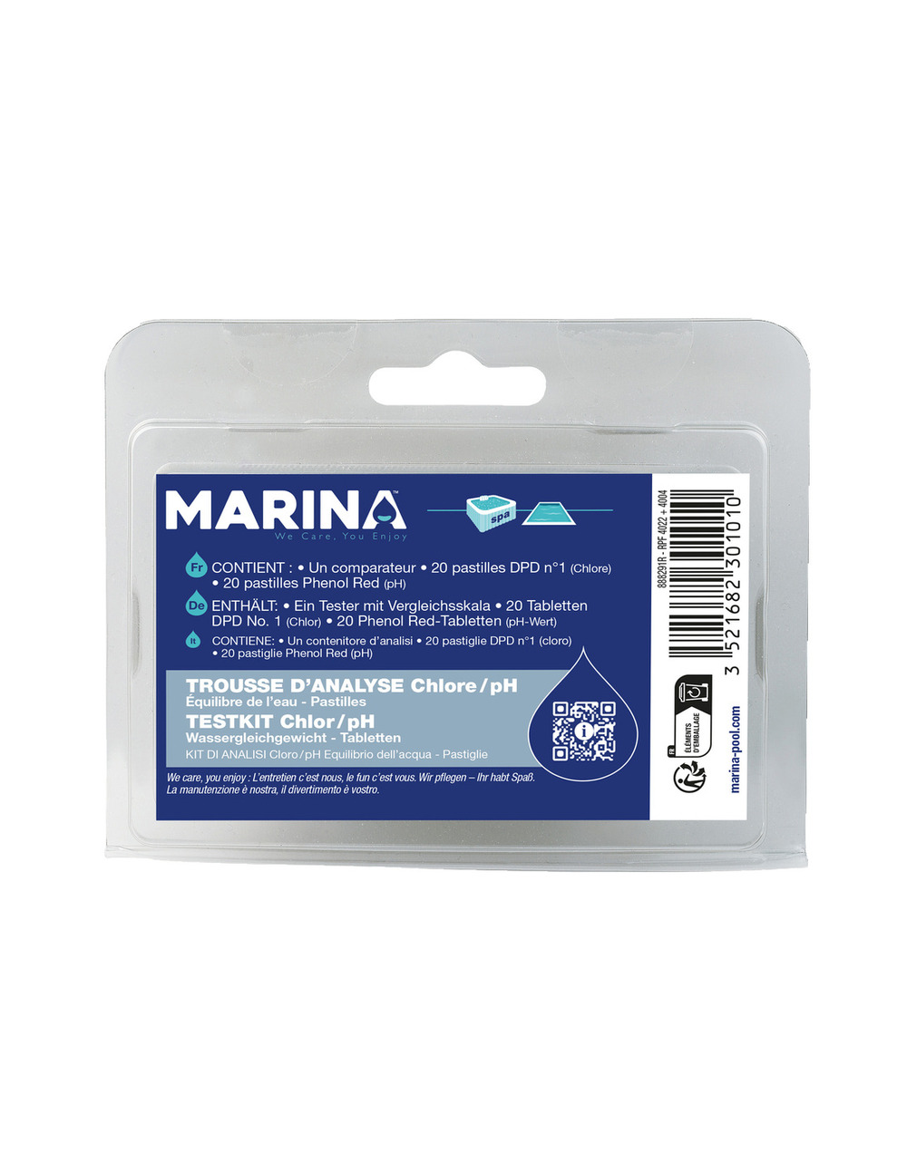 Trousse d'analyse chlore/ph pastilles trousse d'analyse chlore/ph pastilles - marina