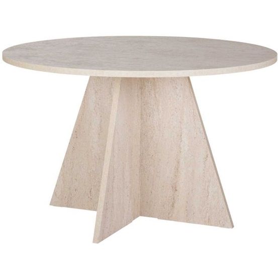 Table à manger ronde en aggloméré virella travertine