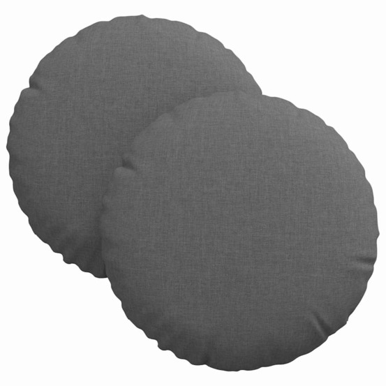Coussins de siège 2 pcs gris foncé ø30 x 13 cm tissu