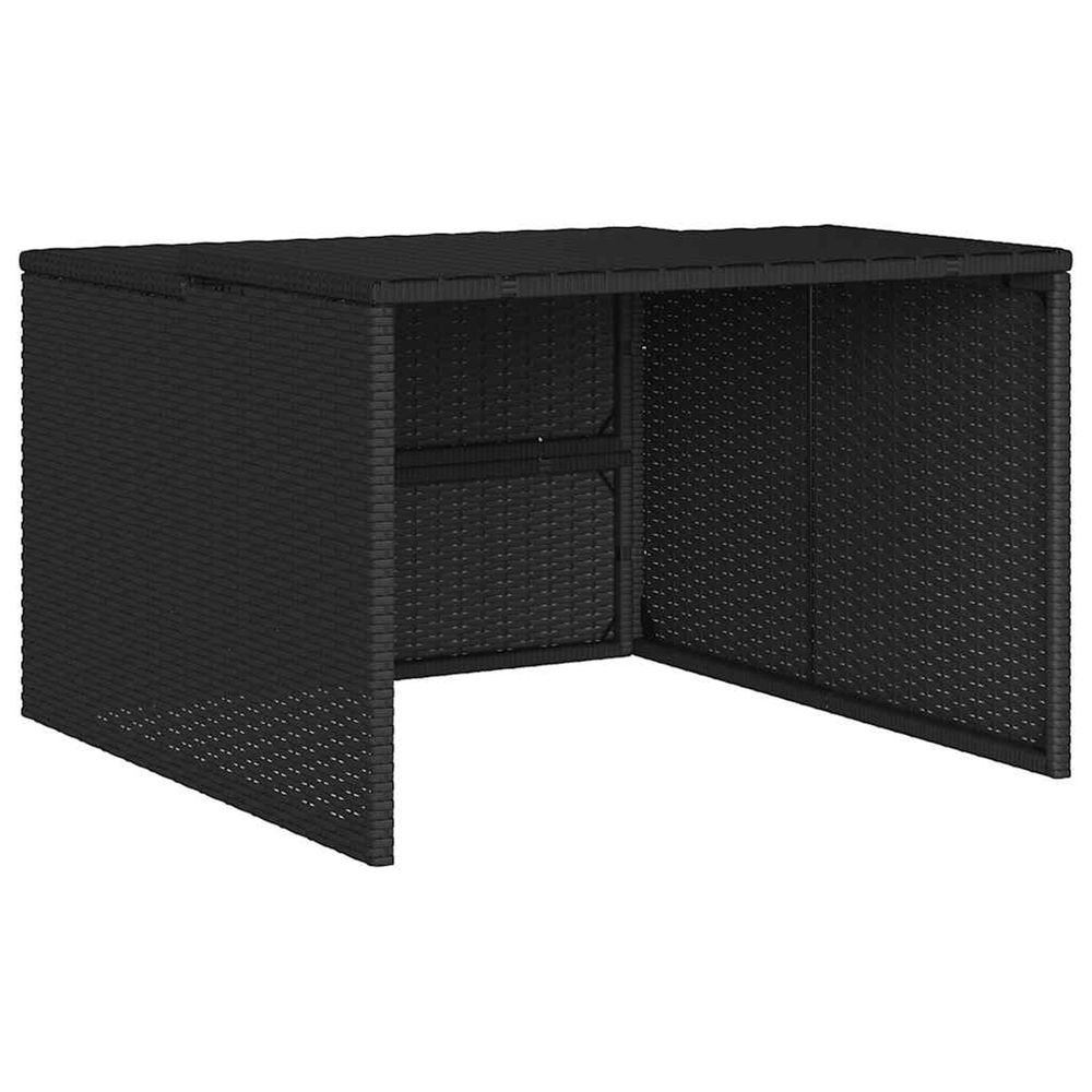 Garage pour robot tondeuse noir 86x90x52/57 cm résine tressée