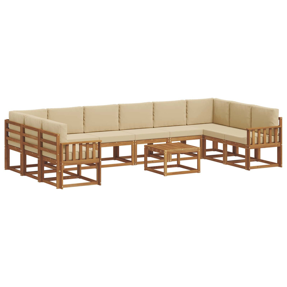 Ensemble de canapés d'extérieur 11 pcs naturel et beige