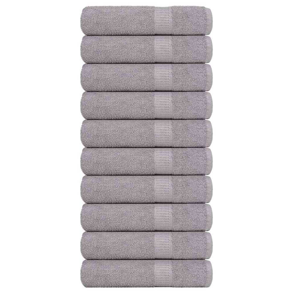 Serviettes de douche frogn 10 pcs gris 70x140 cm 360 g/m²