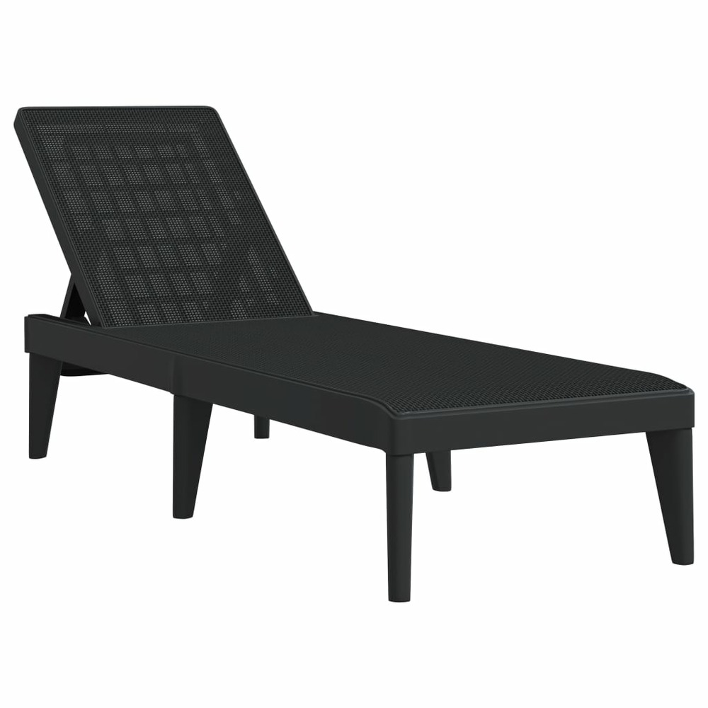 Chaise longue anthracite 186x60x29 cm pp
