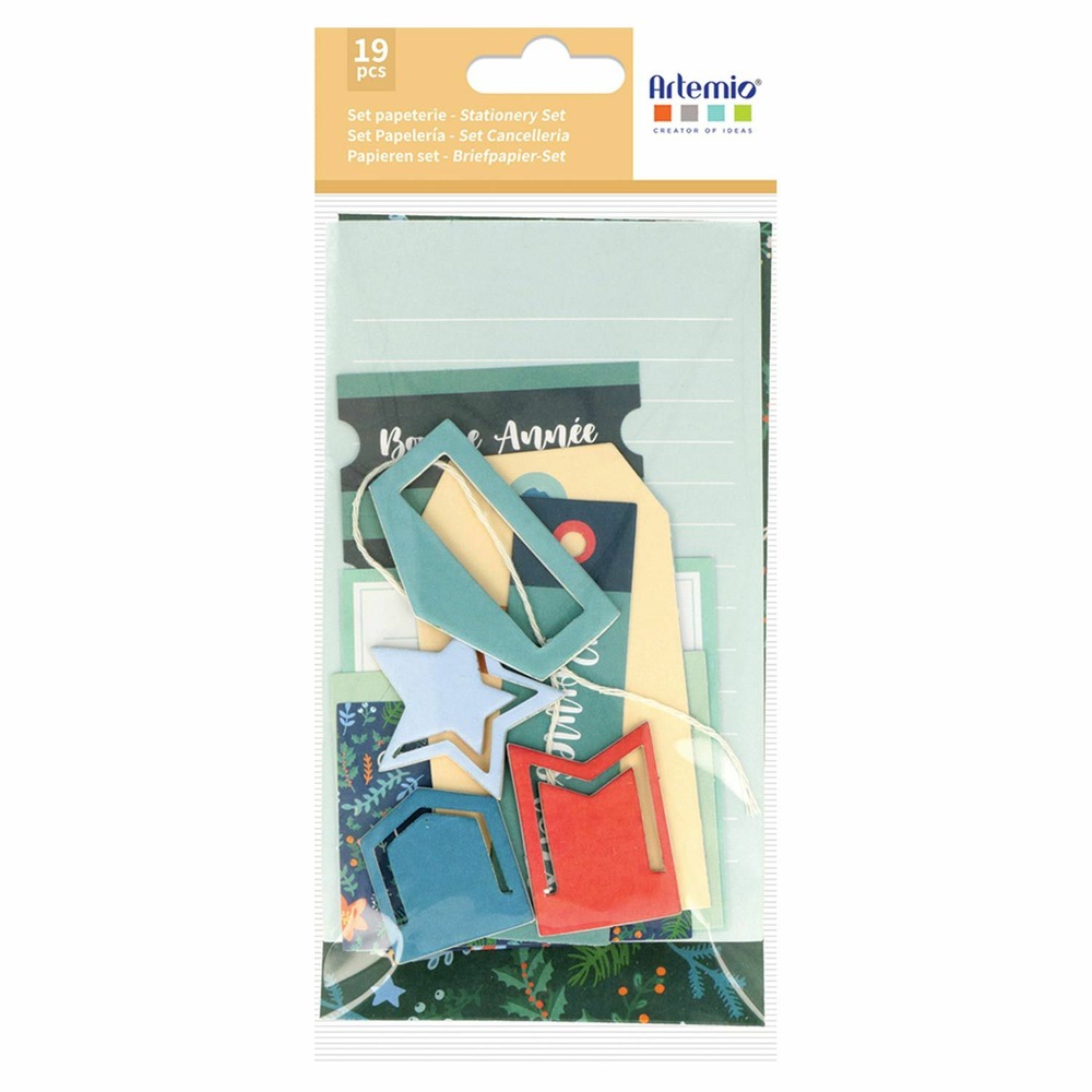 Set papeterie cartes/enveloppes/etiquettes noël