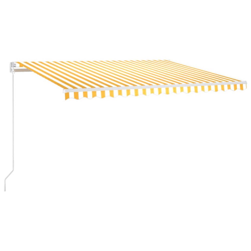 Auvent manuel rétractable avec led 450x350 cm jaune et blanc