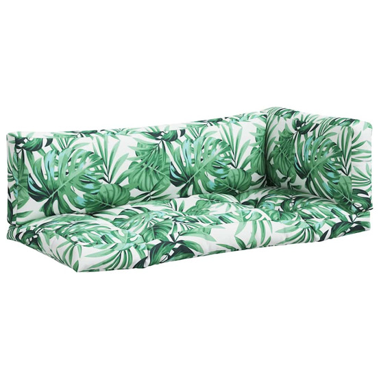 Coussins de palette lot de 3 motif de feuilles tissu