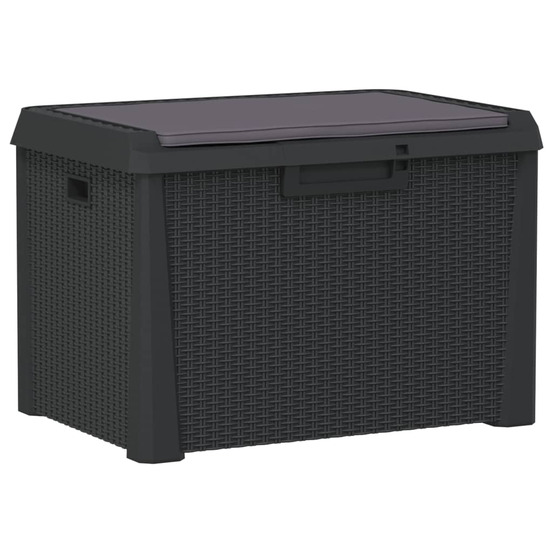 Boîte de rangement jardin coussin de siège anthracite 125 l pp