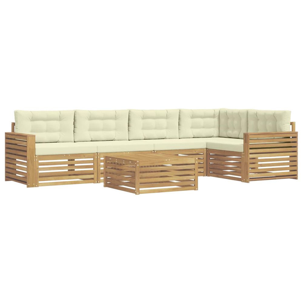 Ensemble de canapés d'extérieur 6 pc blanc et crème polyester