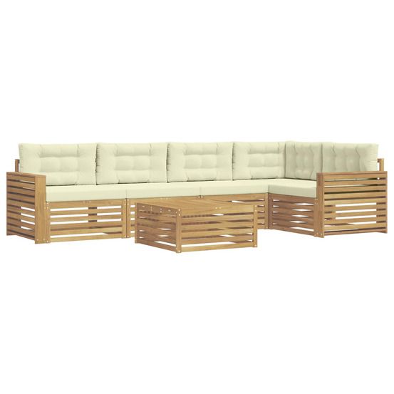 Ensemble de canapés d'extérieur 6 pc blanc et crème polyester