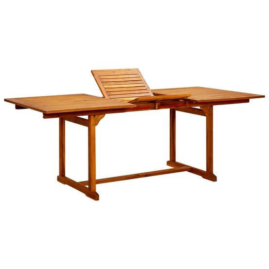 Table à dîner de jardin (150-200)x100x75cm bois d'acacia massif