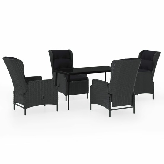Ensemble à manger de jardin 5 pcs gris foncé