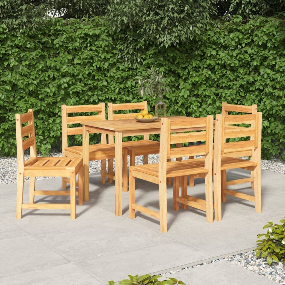 Ensemble à manger de jardin 7 pcs bois de teck solide