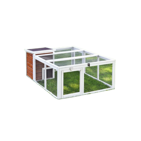 Cage mobile enclos á lapins pour petit animaux 128x46x100cm petite maison inclus