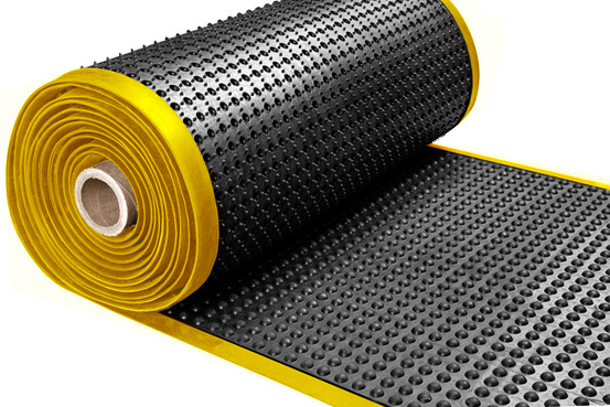 Tapis d'atelier ergonomique en rouleau - bordure jaune - largeur 91 cm