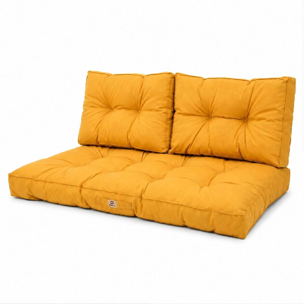 Coussins pour salon de jardin capitonné 100x50cm jaune