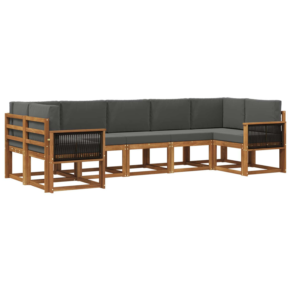 Ensemble de canapés d'extérieur 7 pcs naturel et anthracite