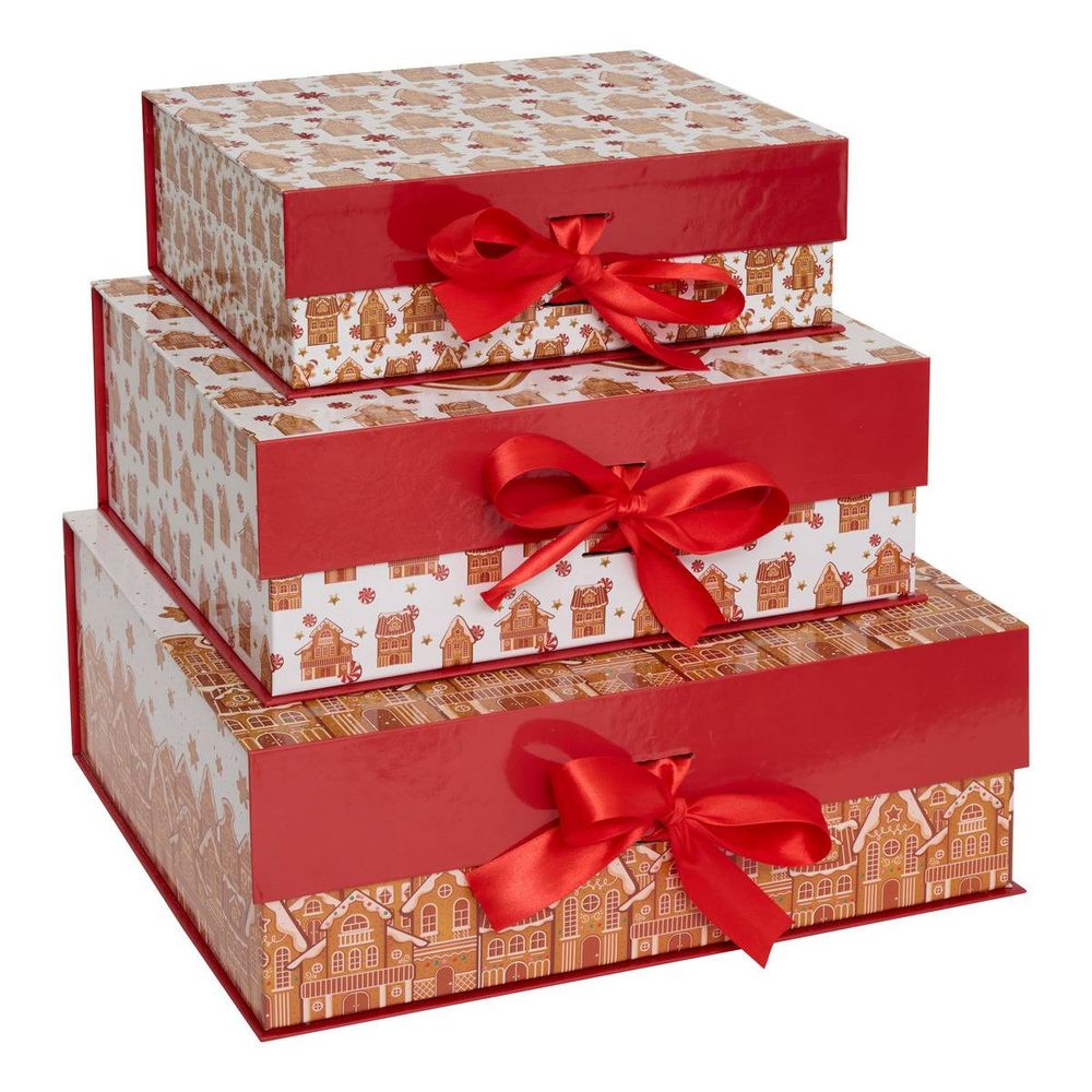 Lot de 3 boîtes cadeau de noël délice
