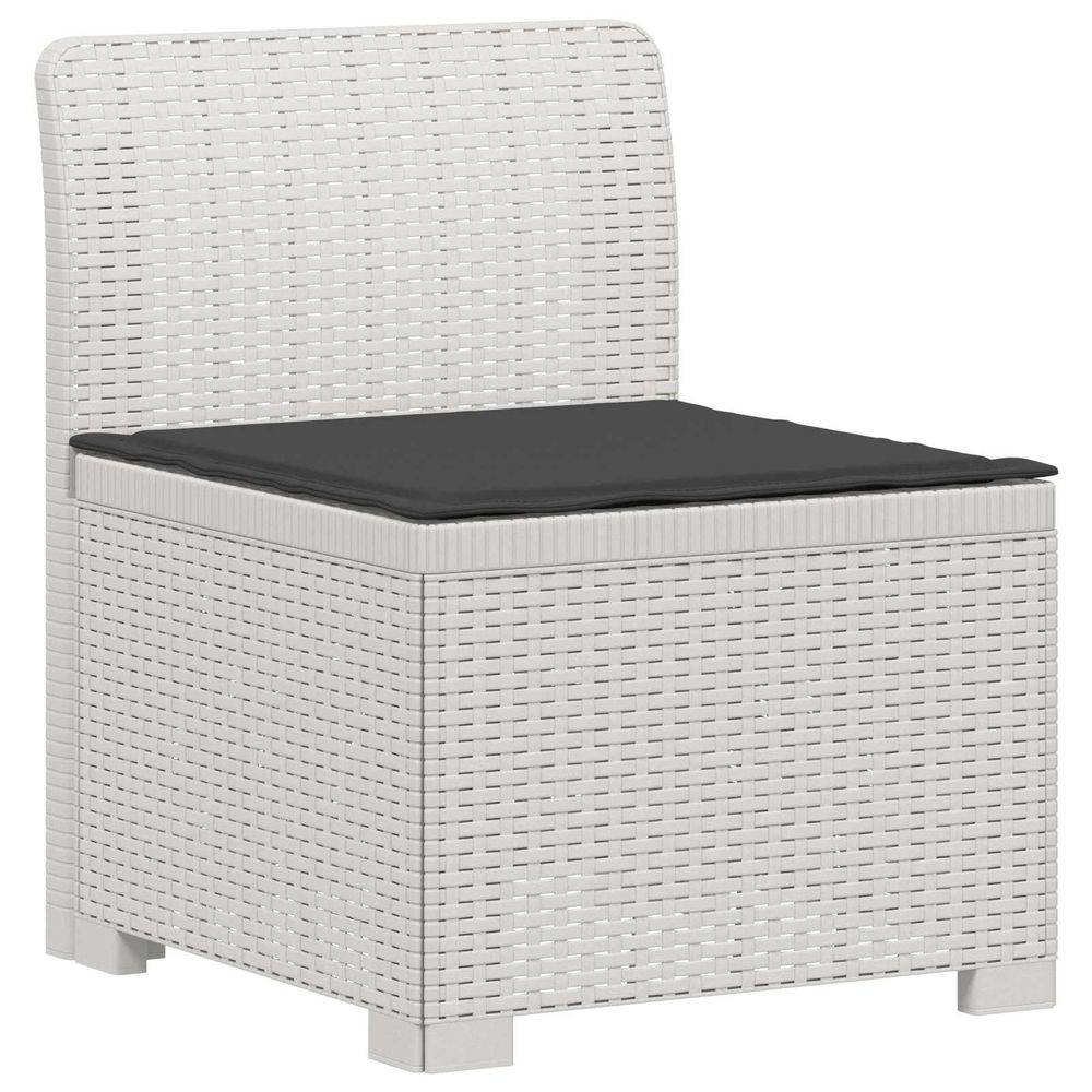 Canapé de jardin 1 place avec coussin look rotin pp blanc