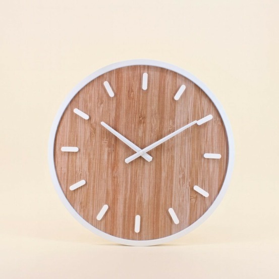 Horlogue ronde en bois 50cm, liv