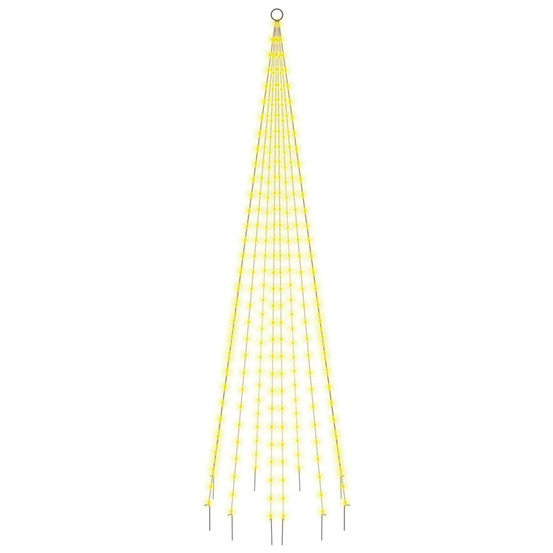 Sapin de noël sur mât de drapeau 310 led blanc chaud 300 cm