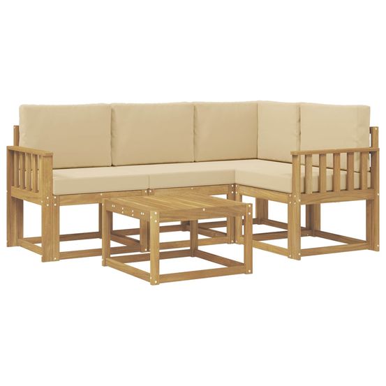 Ensemble de canapés d'extérieur 5 pc blanc et beige