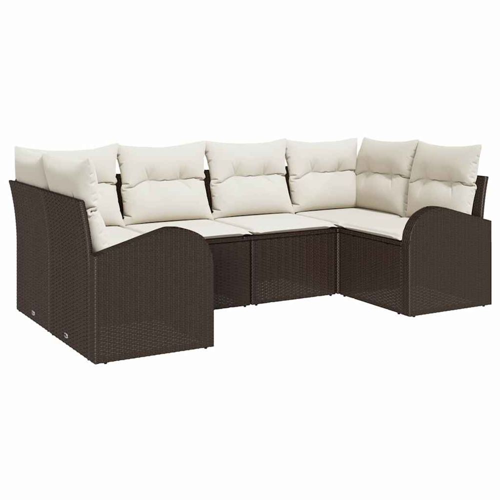 Ensemble de canapé de jardin 6 pc marron