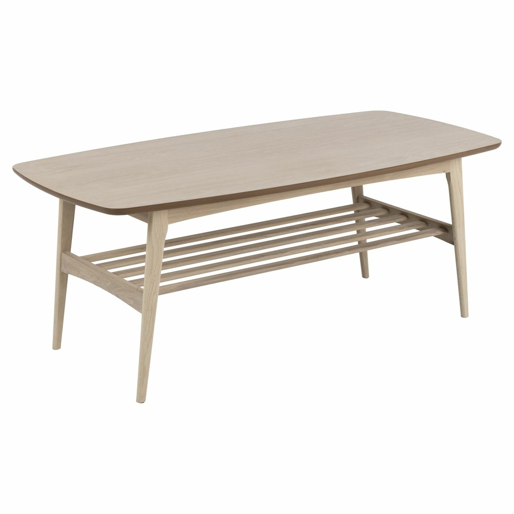 Table basse en mdf avec une étagère de rangement - beige