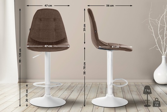 Tabouret de bar elmore tissu w