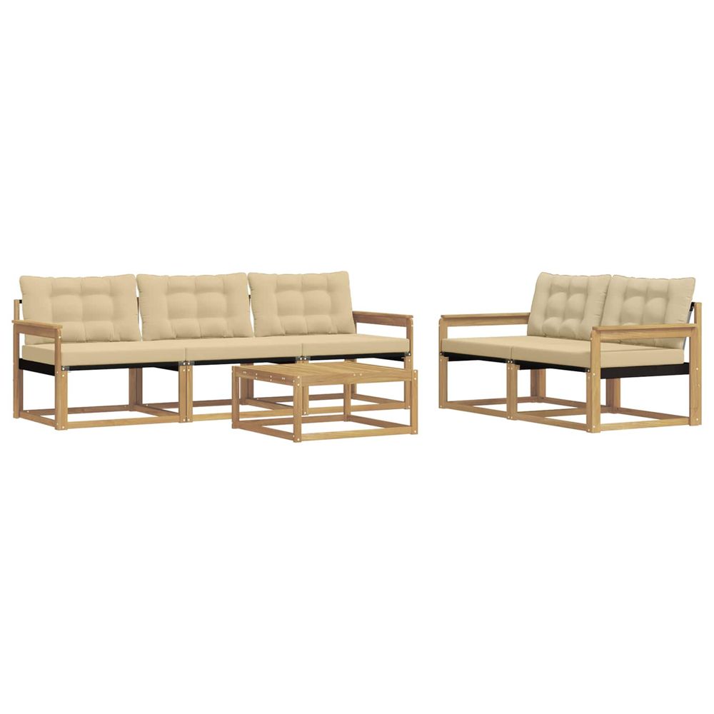 Ensemble de canapés d'extérieur 6 pc blanc et beige