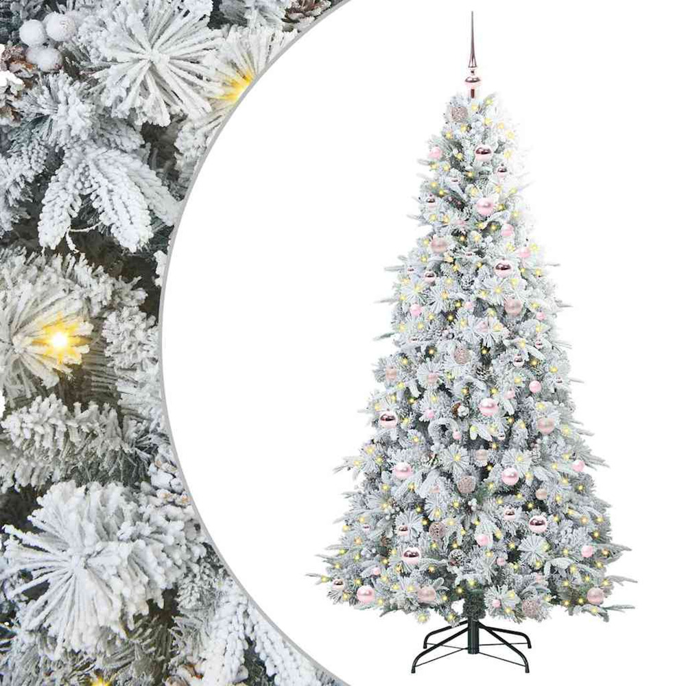Sapin de noël artificiel à branches articulées blanc 210 cm