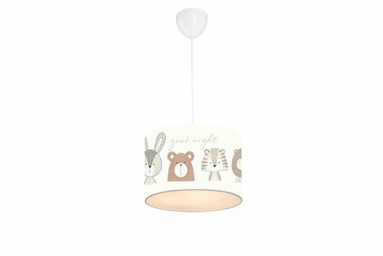 Plafonnier suspension luminaire pour enfant gris blanc 24x20 cm