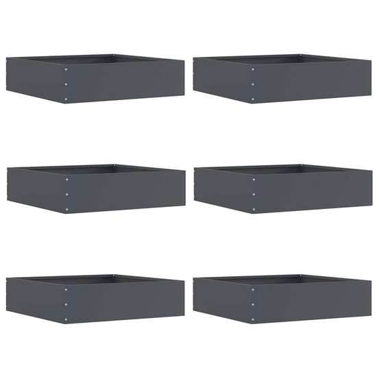 Bordure de pelouse 6 pcs anthracite 50 x 50 x 13 cm acier
