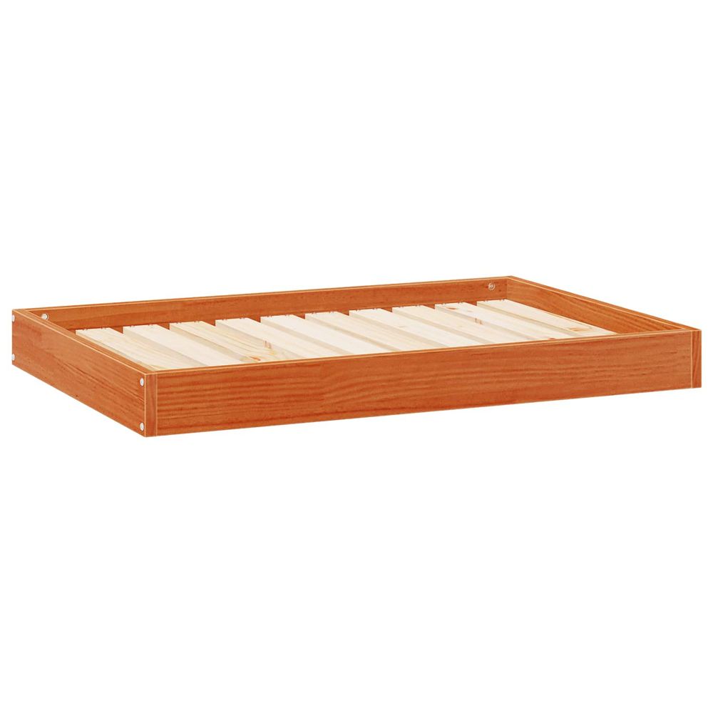 Lit pour chien cire marron 92 x 64 x 9 cm bois de pin massif