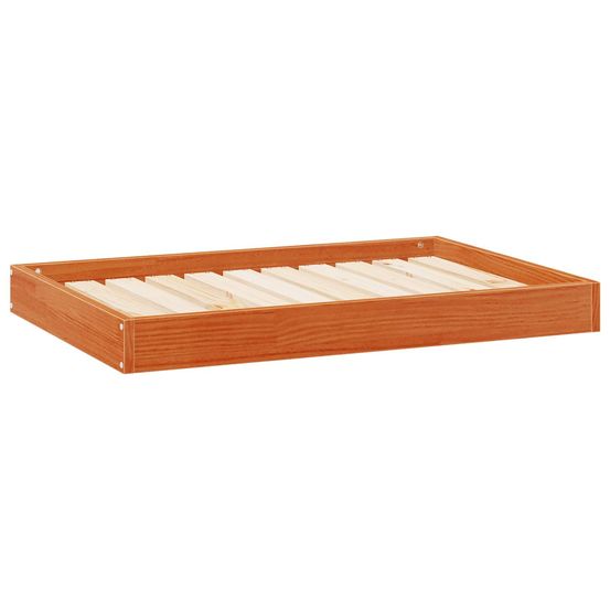 Lit pour chien cire marron 92 x 64 x 9 cm bois de pin massif