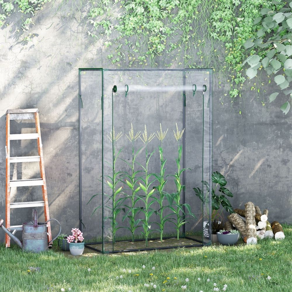 Serre de jardin acier et pe 100 x 50 x 150 cm transparente balcon terrasse porte enroulable - comfortxl outdoor living
