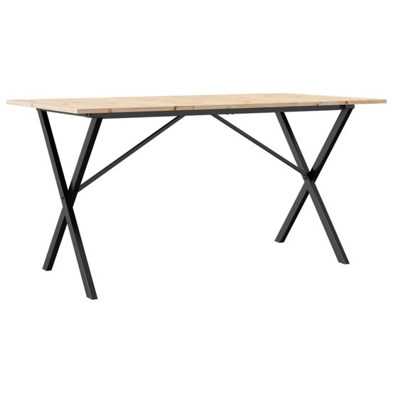 Table à manger cadre en x 160x80x75 cm bois de pin massif acier