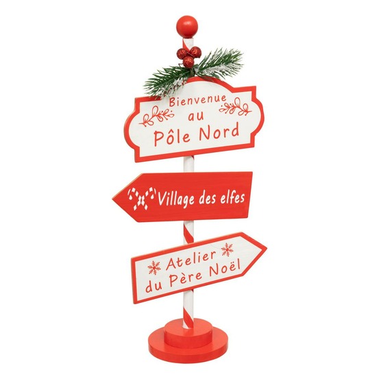 Pancarte rouge pole nord h30